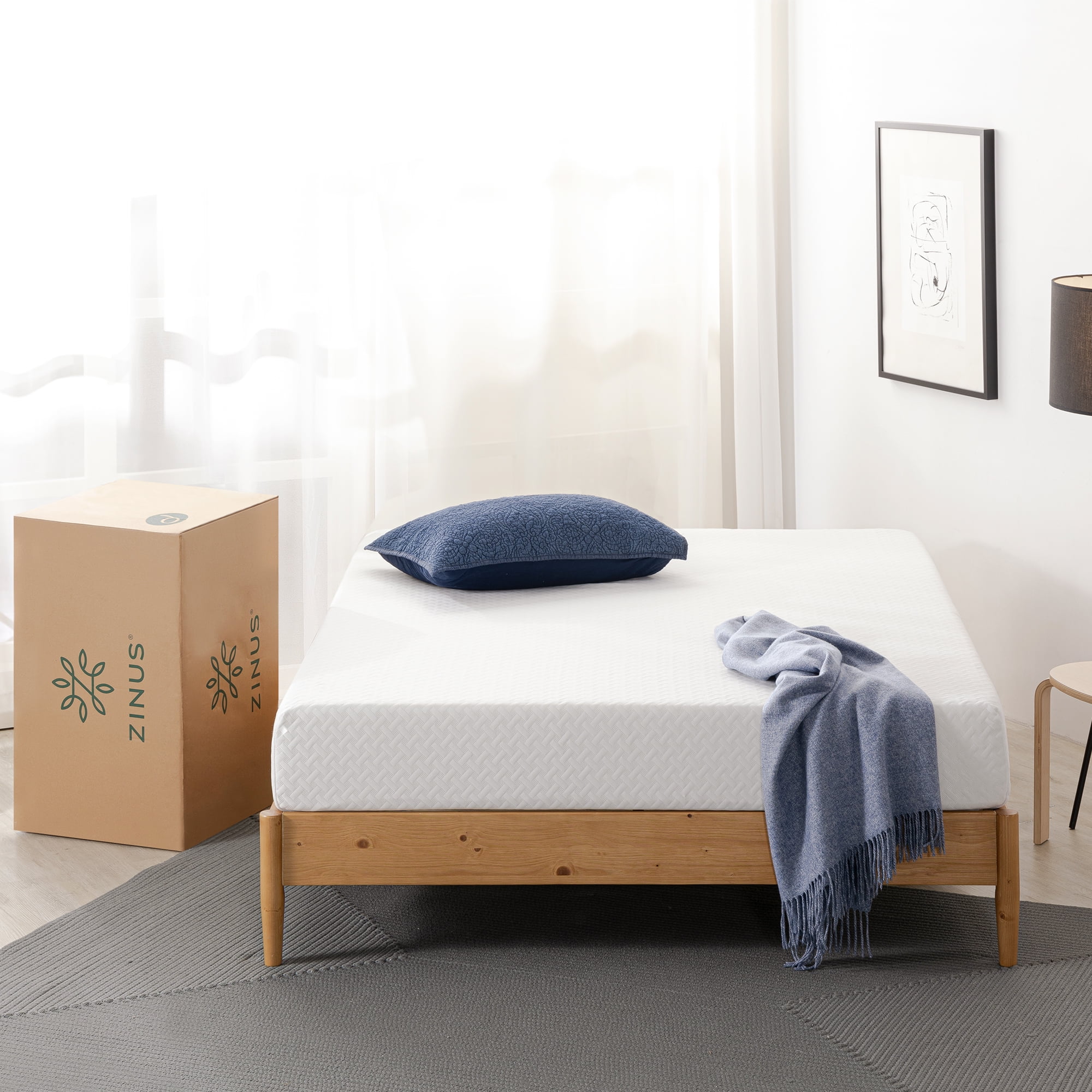 Queen 8'' White Gel Memory Foam Mattress