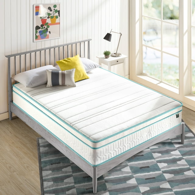 Zinus Green Tea Infused Euro Top 12" Innerspring Mattress, Adult, Full