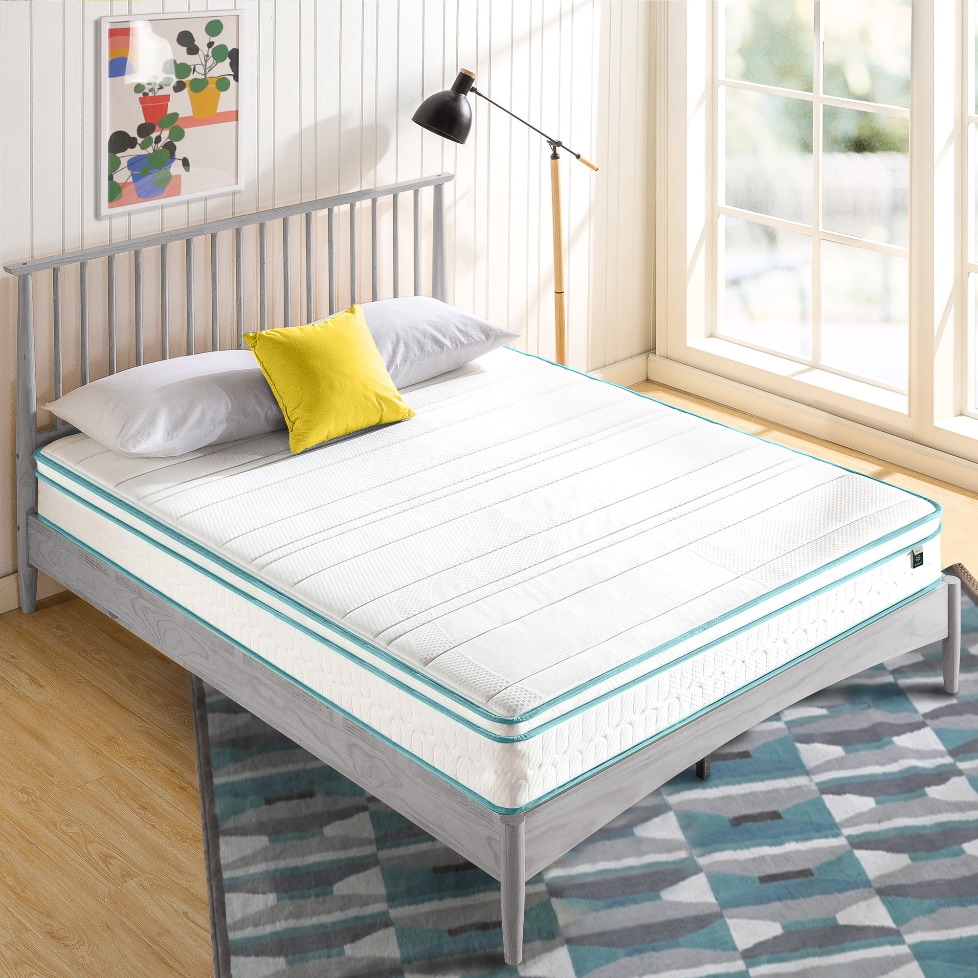 Zinus Green Tea Infused Euro Top 8" Innerspring Mattress, Adult, Twin