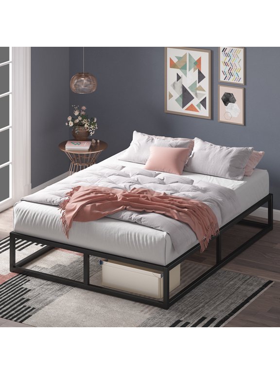 Joseph 10" Modern Studio Platform Low Profile Bed Frame, Queen