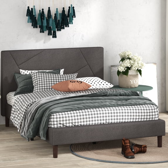 Zinus Judy 42" Upholstered Platform Bed Frame, King
