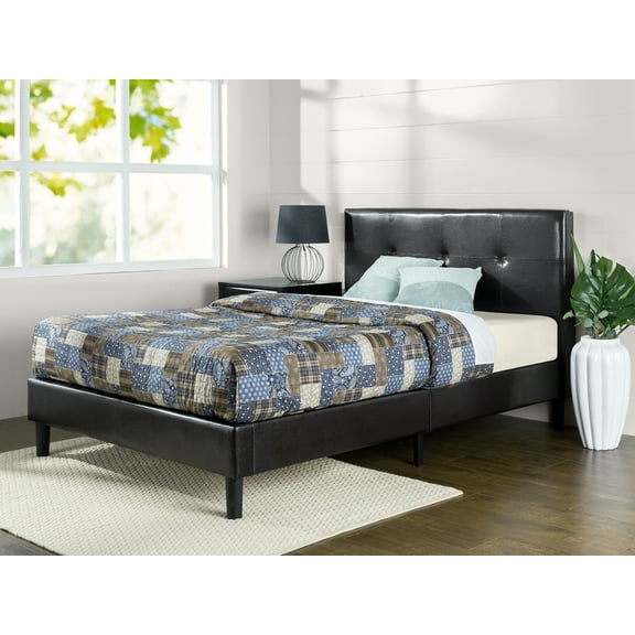 Zinus Kitch 44" Faux Leather Upholstered Platform Bed Frame, Full