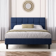 Zinus Lottie Tufted Upholstered Platform Bed, Navy, Full
