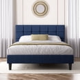 thumbnail image 1 of Zinus Lottie Tufted Upholstered Platform Bed, Navy, Queen, 1 of 9