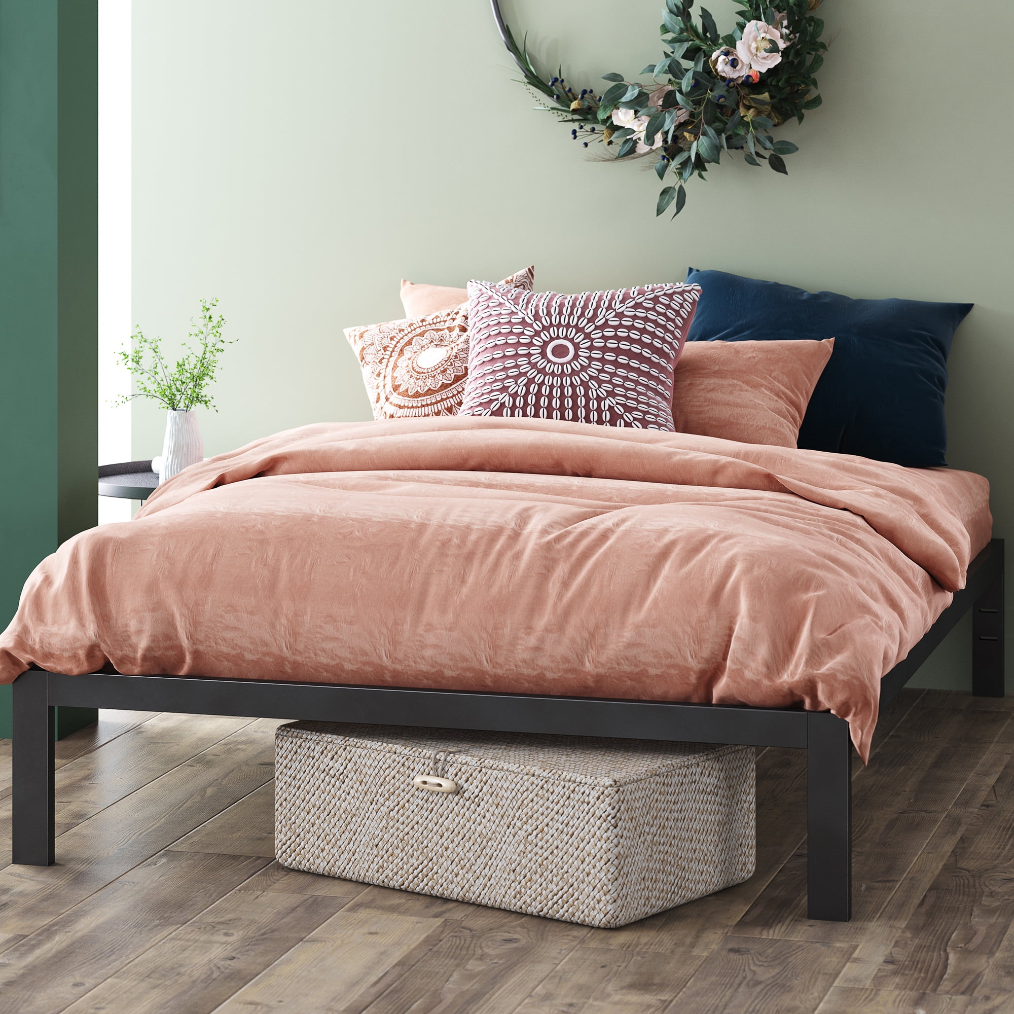 Zinus wesley 72 metal and wood canopy platform bed deals
