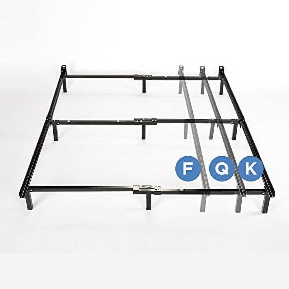 Adjustable Black Metal King Bed Frame with Headboard Brackets