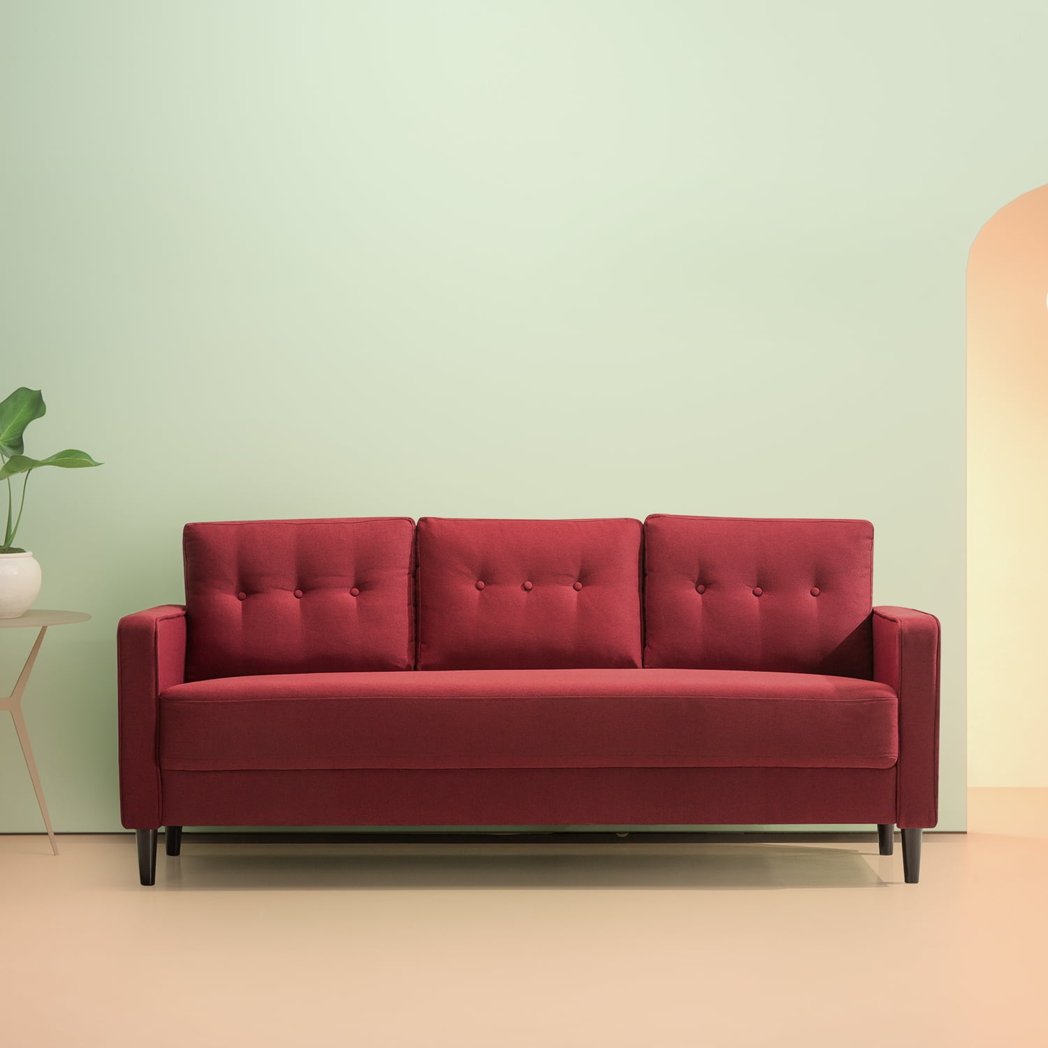 Zinus Mikhail Sofa Couch Ruby Red