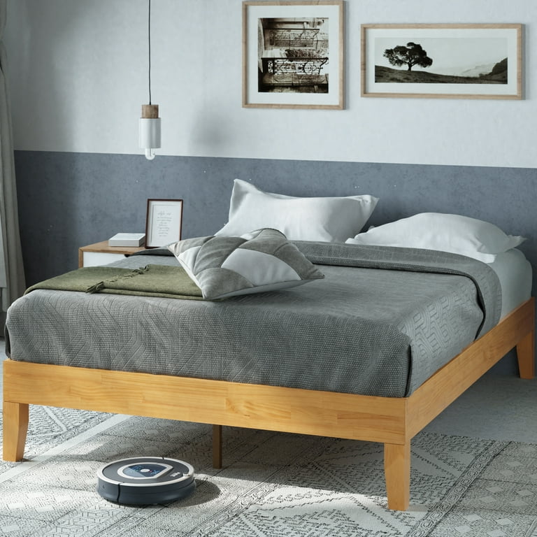 Zinus Moiz Deluxe Wood Platform Bed Frame Wood Slat Support No Box Spring Needed King