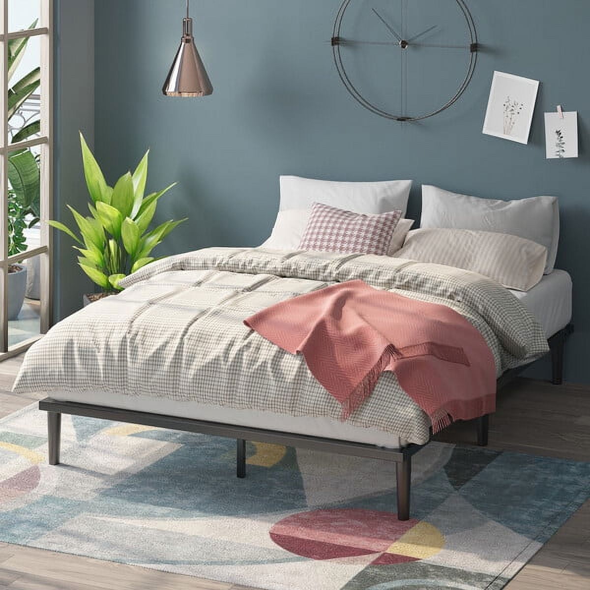 Zinus Parker Metal Platform Bed, Charcoal, King