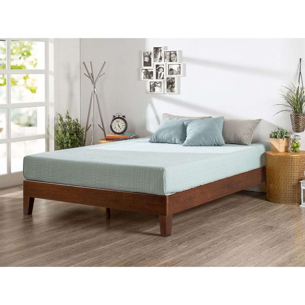 Zinus Priage by Deluxe Antique Espresso Solid Wood Platform Bed