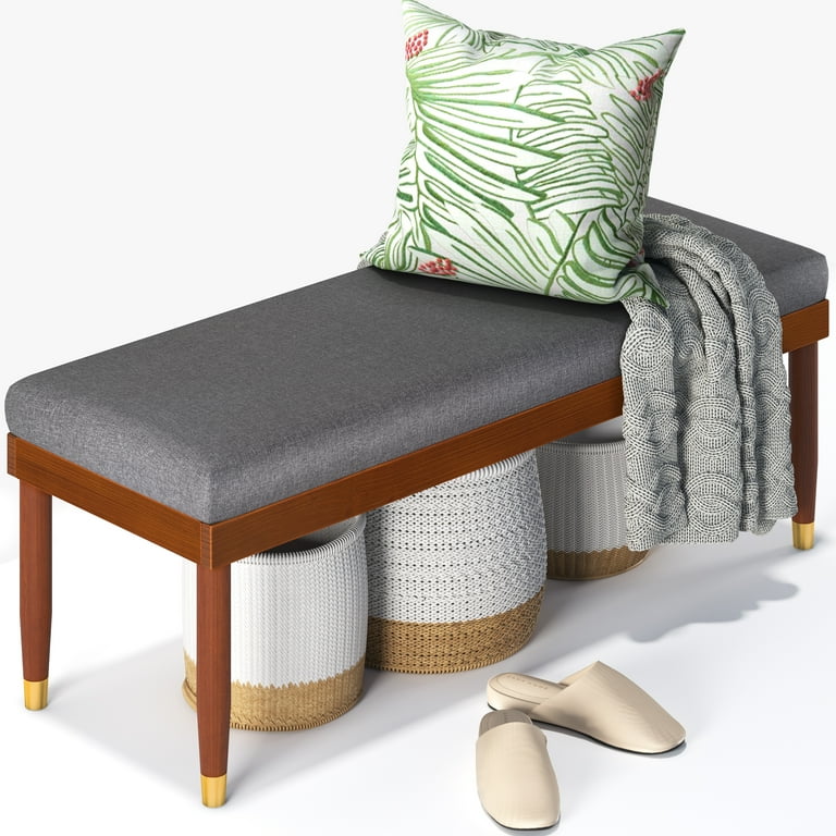 Zinus Raymond Upholstered Bench - Mid-Century Accent