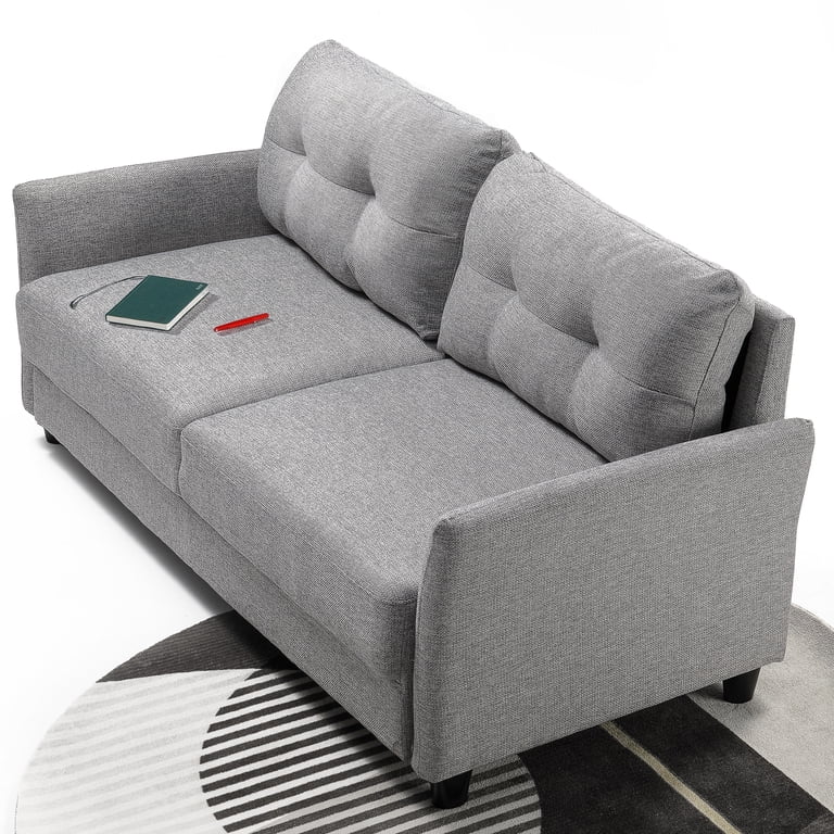 Zinus Ricardo Fabric Sofa Couch, Soft Grey - Walmart.com