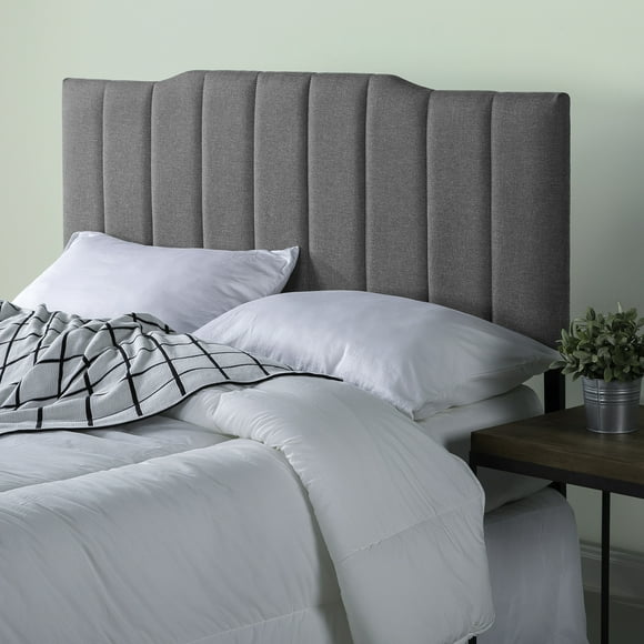 Zinus Satish Upholstered Metal Headboard, Gray, Full