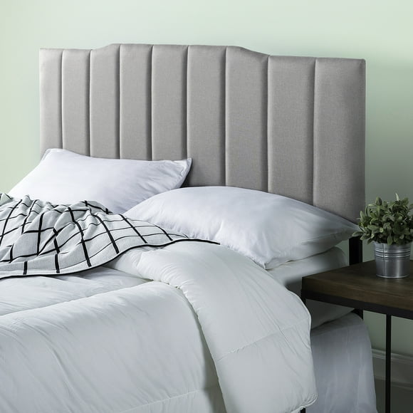 Zinus Satish Upholstered Metal Headboard, Light Gray, Queen