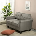 thumbnail image 1 of Zinus Sayan 2-Seater Loveseat, Indoor, Sand Grey with Tufted Back, 1 of 9