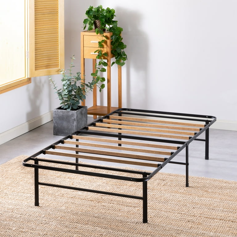 Twin XL 14 SmartBase Essential Mattress Foundation Bed with Bamboo Slats Black Zinus