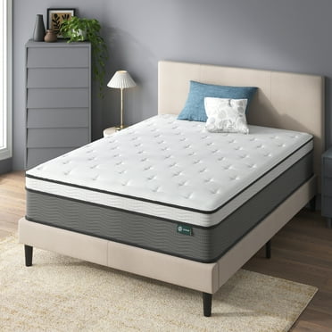 Zinus True Support 14" Full Euro Top Medium Hybrid Mattress with Comfort Foam and Pocket Springs