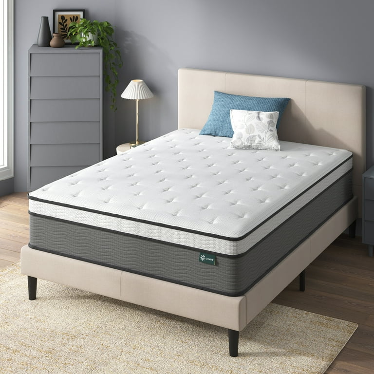 Zinus 14 inch gel memory foam pocket spring hybrid mattress review deals