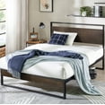 thumbnail image 1 of Zinus Suzanne 44" Bamboo and Metal Platform Bed Frame with Headboard, Grey Wash, Full, 1 of 12