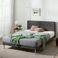 thumbnail image 1 of Zinus Taylor 38" Velvet Upholstered Platform Bed Frame, Charcoal, Queen, 1 of 8