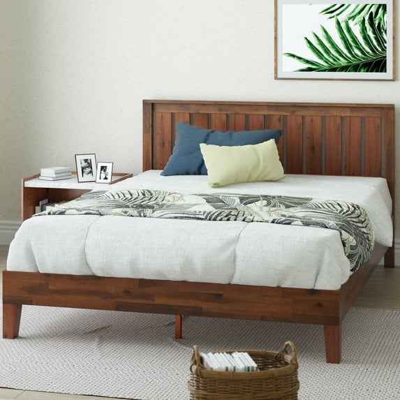 Zinus Vivek 37" Deluxe Wood Platform Bed Frame with Headboard, King