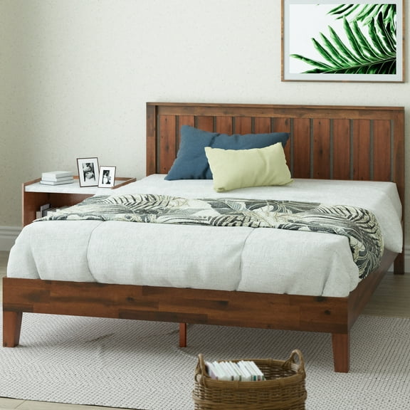 Zinus Vivek 37" Deluxe Wood Platform Bed Frame with Headboard, Twin