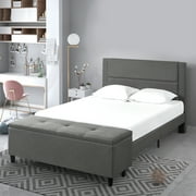 Zinus Wanda 48" Upholstered Platform Bed with Storage Bench, Full