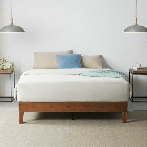 Zinus Wen 12" Deluxe Bamboo Platform Bed, Cherry, Queen