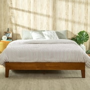 Zinus Wen Deluxe Wood Platform Bed Frame, Cherry Finish, King