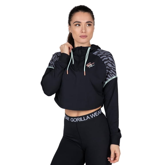 Zion Cropped Hoodie - Black