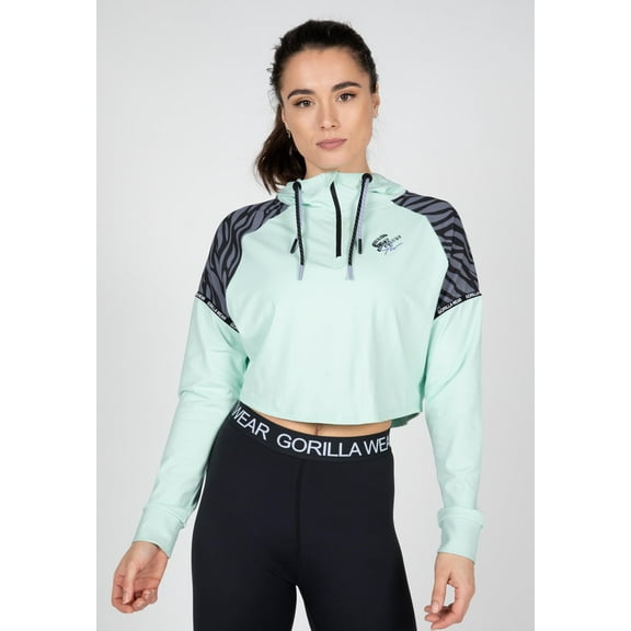 Zion Cropped Hoodie - Mint Green