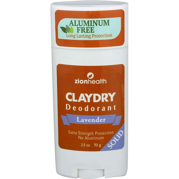 Zion Health Adama Minerals Clay Dry Deodorant Stick Lavender, 2.5 Oz