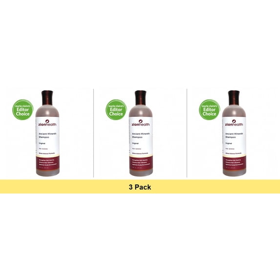 Zion Health Ancient Mineral Original Shampoo, 16 Oz - 3 Pack Bundle