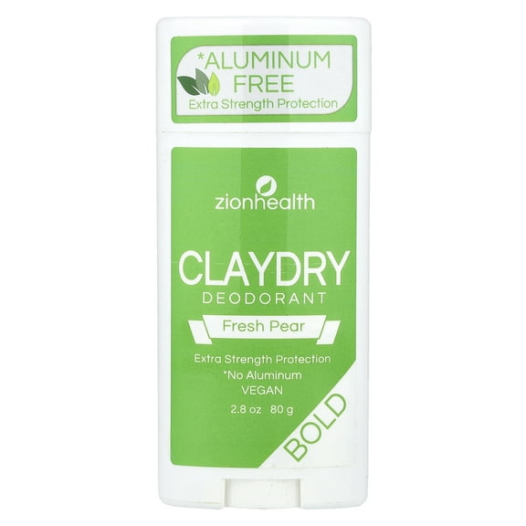 Zion Health Clay Dry Bold Fresh Pear Deodorant 2.8 oz Stick