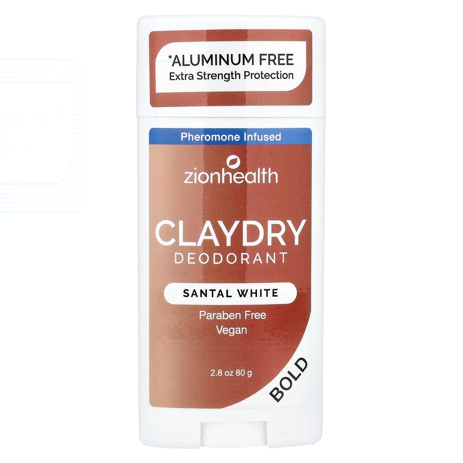 Zion Health Clay Dry Bold-Santal White Deodorant 2.8 oz. Stick