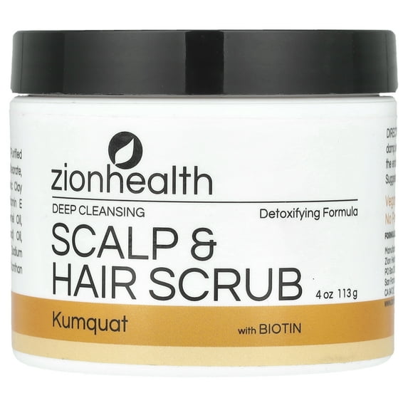 Zion Health Scalp & Hair Scrub with Biotin, Kumquat, 4 oz (113 g)