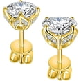 thumbnail image 1 of Zion Jewels 3.41Ct Round Cut Diamond Stud Earrings 14K Yellow Gold Plated 925 Sterling Silver Best Gift For Valentine, 1 of 4