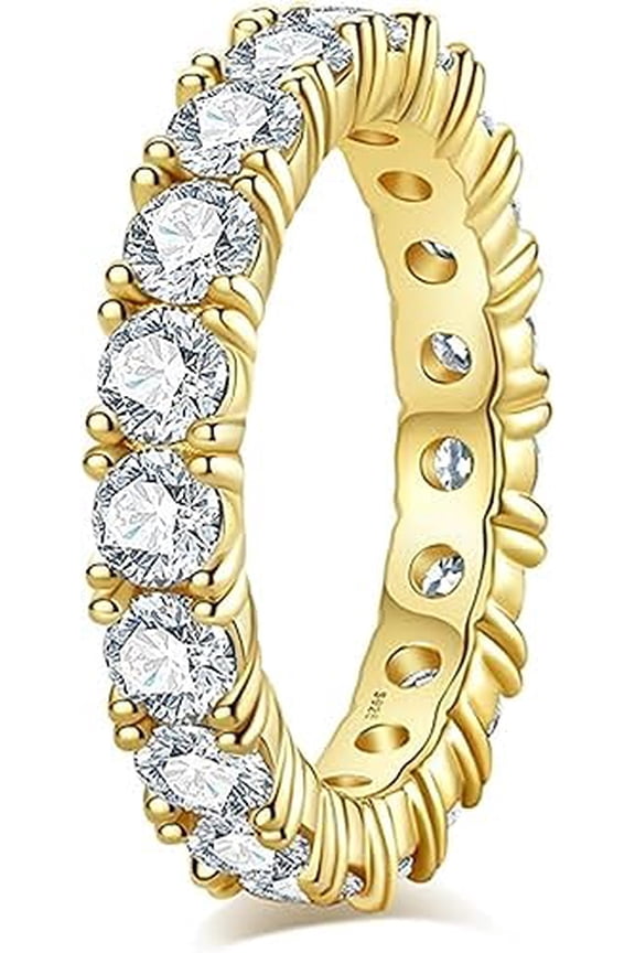 4.43Ct Round Cut Diamond Wedding Ring 14K Yellow Gold Plated 925 Sterling Silver Best Gift For Her
