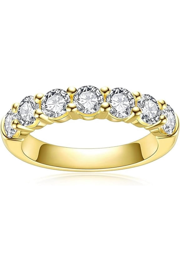 4.44Ct Round Cut Diamond Wedding Ring 14K Yellow Gold Plated 925 Sterling Silver Best Gift For Her