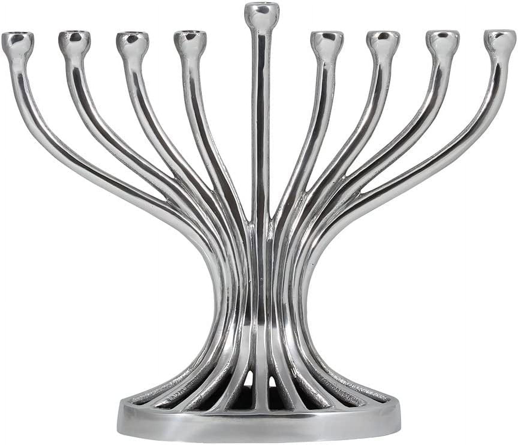 Zion Judaica Artistic Flutes Menorah Traditional Shape Branched Candle ...