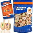 thumbnail image 1 of Zion Judaica Bulk Pack Wood Dreidels Medium Bulk-Pack Wooden Hanukkah Dreidles in Ziplock Bag Chanukah Fun Game Hanukah Spinning Tops (100 Pack), 1 of 6