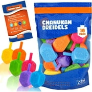 Zion Judaica Colorful Plastic Hanukkah Dreidels Hebrew with English Transliteration Bulk Pack Chanukah Driedels Traditional Hanukah Game Spinning Tops Chanukah Fun in Resealable Ziplock Bag (30 Pack)