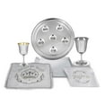 thumbnail image 1 of Zion Judaica Complete Passover Seder Set Hammered Vienna Collection Includes Seder Plate, Matzo Tray, Elijah Cup with Coaster, Kiddush Cup, Square Matzah Cover & Afikoman Bag Full Pesach Seder Kit, 1 of 6