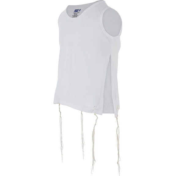 Zion Judaica Quality Comfortable Cotton Adults Tzitzit Undershirt Certified Kosher Mens T-Shirt Tzitzis Sweat-free (L Size 24 Chest 42-44")