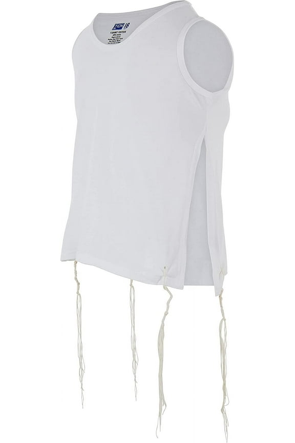 Quality Comfortable Cotton Teenager Tzitzit Undershirt Certified Kosher Young Adult T-Shirt Tzitzis Sweat Free (Teen L Size 18 Chest 30-34" Age 13+)