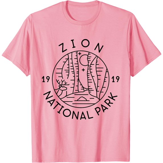 Zion National Park 1919 Utah Unisex T-Shirt for Men Women Kids Toddler,Light Pink Color,Size M