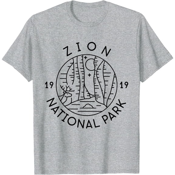 Zion National Park 1919 Utah Unisex T-Shirt for Men Women Kids Toddler,Sport Grey Color,Size 2T