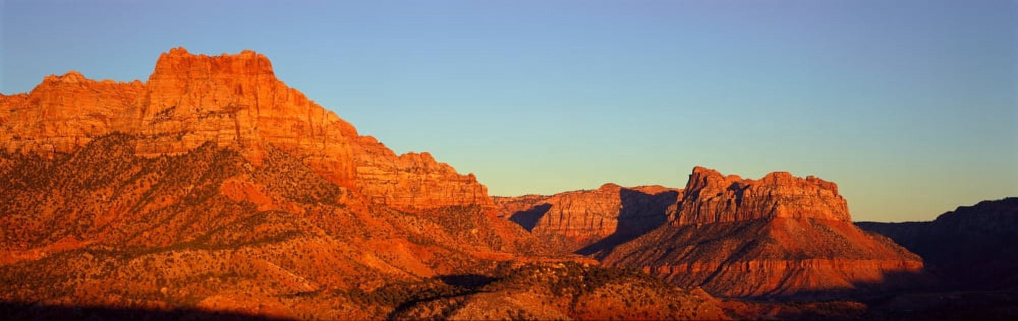 Zion National Park At Sunset Utah Canvas Art - Panoramic Images (27 x 9)