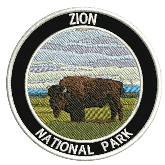 Zion National Park Buffalo Embroidered Patch Iron/SewOn Applique Travel Souvenir