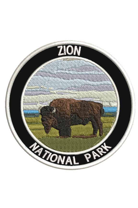 Zion National Park Buffalo Embroidered Patch Iron/SewOn Applique Travel Souvenir